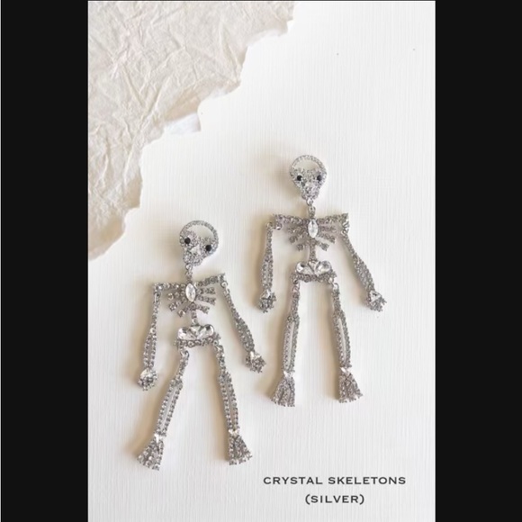 CRYSTAL SKELETON earrings🧡🖤🧡🖤 - Picture 2 of 2